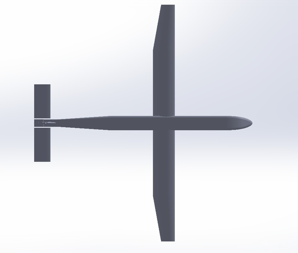 CUADC aircraft CAD model: top view