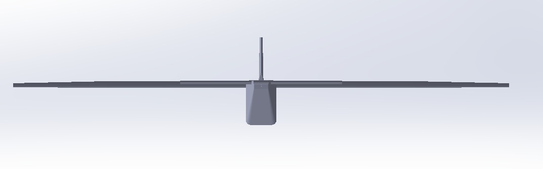 CUADC aircraft CAD model: straight-on view
