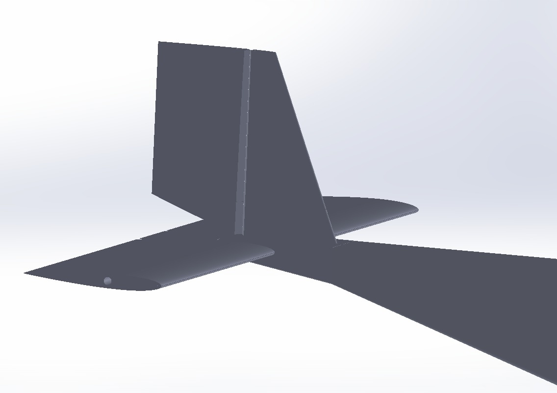 CUADC aircraft CAD model: tail assembly detail