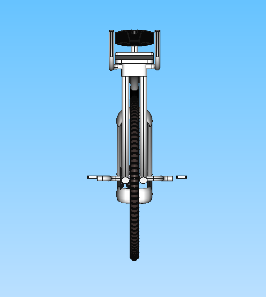 Smart bicycle FreeCAD model: front view