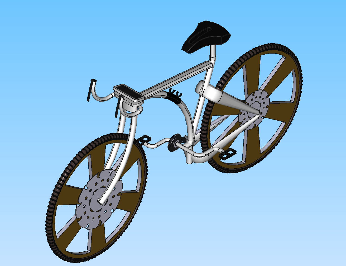 Smart bicycle FreeCAD model: angled view